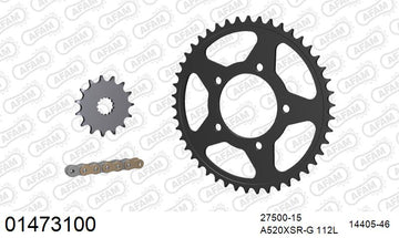 Suzuki Gladius 650 2009-2016 - AFAM XS-ring super reinforced Chain & Steel Sprocket Kit, 520 (OE Pitch) - 01473100 - P3 Tuning