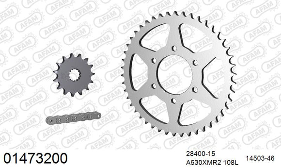 Suzuki GS650GT / Katana 1981-1983 - AFAM XS-ring Extra Reinforced Chain & Steel Sprocket Kit, 530 (OE Pitch) - 01473200 - P3 Tuning