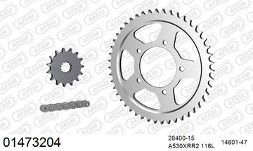 Suzuki GSF650 Bandit 2005-2006 - AFAM XS-ring Extra Reinforced Chain & Steel Sprocket Kit, 530 (OE Pitch) - 01473204 - P3 Tuning