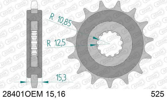 Suzuki V-Strom 650 2016-2020 - AFAM XS-ring Extra Reinforced Chain & Rubber Damped Steel Sprocket Kit, 525 (OE Pitch) - 01473557 - P3 Tuning