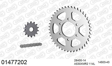 Suzuki GSX 750 ES D,E,G,H,J,K 1983-1989 - AFAM XS-ring Extra Reinforced Chain & Steel Sprocket Kit, 530 (OE Pitch) - 01477202 - P3 Tuning