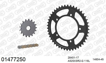 Suzuki GSX-R750 2006-2007 - AFAM XS-ring super reinforced Chain & Steel Sprocket Kit, 525 (OE Pitch) - 01477250 - P3 Tuning