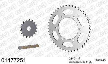 Suzuki GSX-R750 2011-2017 - AFAM XS-ring super reinforced Chain & Steel Sprocket Kit, 525 (OE Pitch) - 01477251 - P3 Tuning