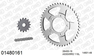 Suzuki VZ800 Marauder 1997-2004 - AFAM XS-ring Extra Reinforced Chain & Steel Sprocket Kit, 530 (OE Pitch) - 01480161 - P3 Tuning