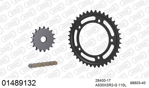 Suzuki SV1000 / S 2005-2007 - AFAM XS-ring super reinforced Chain & Steel Sprocket Kit, 530 (OE Pitch) - 01489132 - P3 Tuning