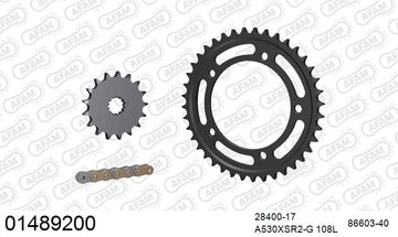 Suzuki SV1000 / S 2003-2004 - AFAM XS-ring super reinforced Chain & Steel Sprocket Kit, 530 (OE Pitch) - 01489200 - P3 Tuning
