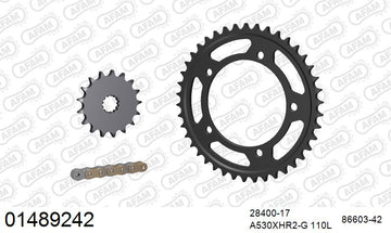 Suzuki GSX-R1000 2003-2004 - AFAM XS-ring Hyper reinforced Chain & Steel Sprocket Kit, 530 (OE Pitch) - 01489242 - P3 Tuning