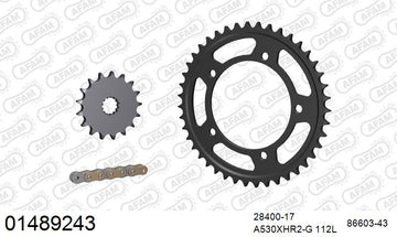 Suzuki GSX-R1000 2007-2008 - AFAM XS-ring Hyper reinforced Chain & Steel Sprocket Kit, 530 (OE Pitch) - 01489243 - P3 Tuning