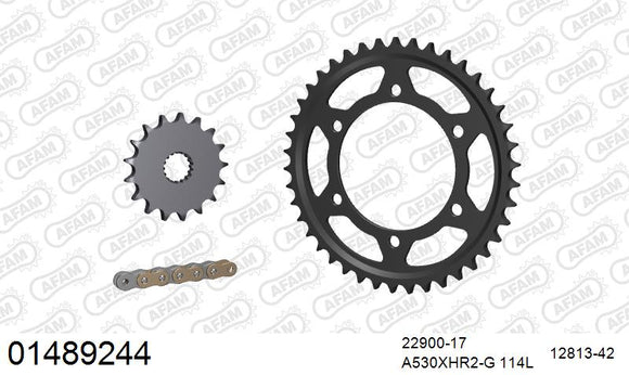 Suzuki GSX-R1000 2012-2016 - AFAM XS-ring Hyper reinforced Chain & Steel Sprocket Kit, 530 (OE Pitch) - 01489244 - P3 Tuning