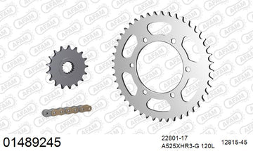 Suzuki GSX-R1000 2017-2022 - AFAM XS-ring Hyper reinforced Chain & Steel Sprocket Kit, 525 (OE Pitch) - 01489245 - P3 Tuning