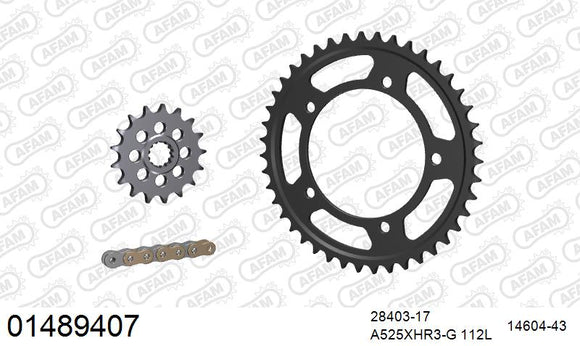 Suzuki GSX-R1000 2007-2008 - AFAM XS-ring Hyper reinforced Chain & Steel Sprocket Kit, 525 conversion - 01489407 - P3 Tuning