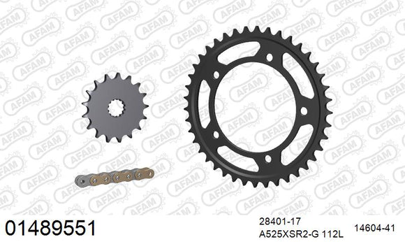 Kawasaki KLV1000 2004-2005 - AFAM XS-ring super reinforced Chain & Steel Sprocket Kit, 525 (OE Pitch) - 01489551 - P3 Tuning