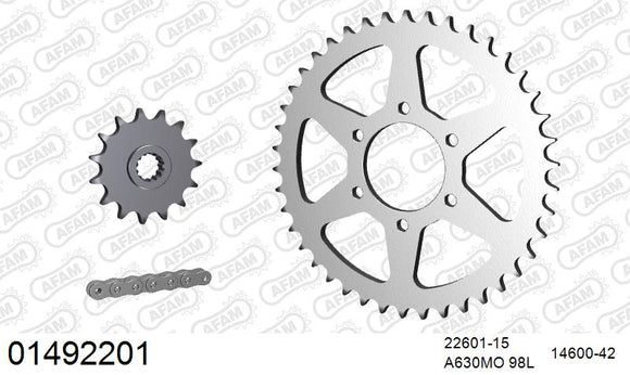 Suzuki GSX1100ES / GS 1150 ES 1983 - AFAM O-ring reinforced Chain & Steel Sprocket Kit, 630 (OE Pitch) - 01492201 - P3 Tuning