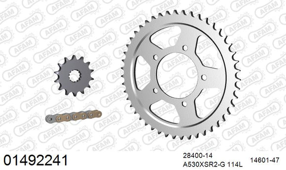 Suzuki GSX-R1100 1986-1987 - AFAM XS-ring super reinforced Chain & Steel Sprocket Kit, 530 (OE Pitch) - 01492241 - P3 Tuning
