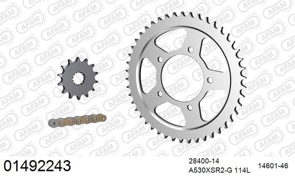 Suzuki GSX-R1100 1988 - AFAM XS-ring super reinforced Chain & Steel Sprocket Kit, 530 (OE Pitch) - 01492243 - P3 Tuning