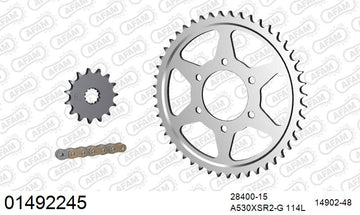 Suzuki GSX-R1100 1989 - AFAM XS-ring super reinforced Chain & Steel Sprocket Kit, 530 (OE Pitch) - 01492245 - P3 Tuning