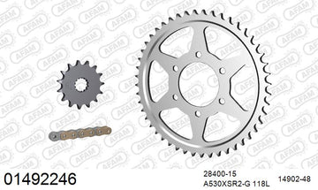 Suzuki GSX-R1100 1990-1992 - AFAM XS-ring super reinforced Chain & Steel Sprocket Kit, 530 (OE Pitch) - 01492246 - P3 Tuning