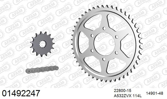 Suzuki GSX-R1100 1989 - AFAM XS-ring special reinforced Chain & Steel Sprocket Kit, 532 conversion - 01492247 - P3 Tuning