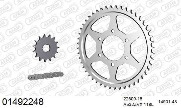 Suzuki GSX-R1100 1990-1992 - AFAM XS-ring special reinforced Chain & Steel Sprocket Kit, 532 conversion - 01492248 - P3 Tuning