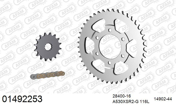 Suzuki GSX-R1100 1995-1996 - AFAM XS-ring super reinforced Chain & Steel Sprocket Kit, 530 (OE Pitch) - 01492253 - P3 Tuning