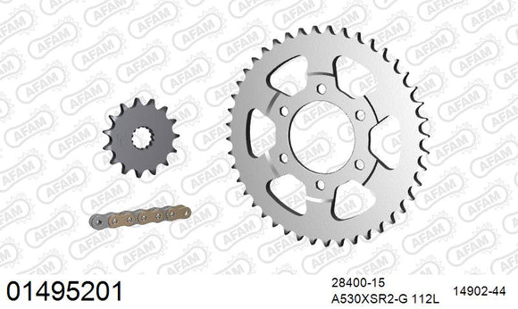 Suzuki GSF1200 Bandit 1998-2000 - AFAM XS-ring super reinforced Chain & Steel Sprocket Kit, 530 (OE Pitch) - 01495201 - P3 Tuning