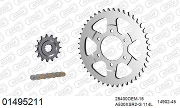 Suzuki GSF1200 Bandit 2001-2005 - AFAM XS-ring super reinforced Chain & Rubber Damped Steel Sprocket Kit, 530 (OE Pitch) - 01495211 - P3 Tuning