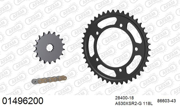 Suzuki GSF1250 Bandit / GT 2007-2010 - AFAM XS-ring super reinforced Chain & Steel Sprocket Kit, 530 (OE Pitch) - 01496200 - P3 Tuning