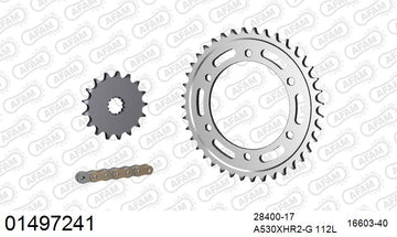 Suzuki GSX1300R Hayabusa 2002-2007 - AFAM XS-ring Hyper reinforced Chain & Steel Sprocket Kit, 530 (OE Pitch) - 01497241 - P3 Tuning