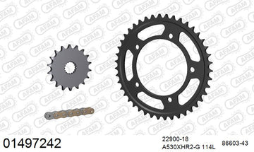 Suzuki GSX1300R Hayabusa 2008-2017 - AFAM XS-ring Hyper reinforced Chain & Steel Sprocket Kit, 530 (OE Pitch) - 01497242 - P3 Tuning
