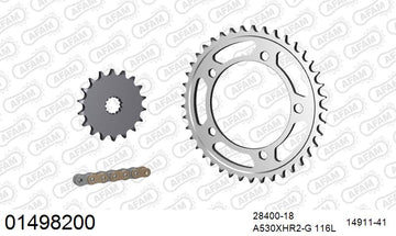 Suzuki GSX1400 2001-2007 - AFAM XS-ring Hyper reinforced Chain & Steel Sprocket Kit, 530 (OE Pitch) - 01498200 - P3 Tuning