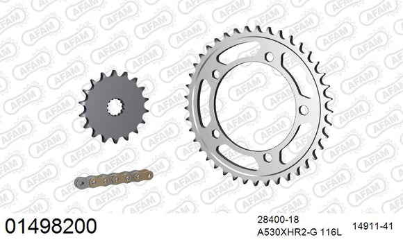 Suzuki GSX1400 2001-2007 - AFAM XS-ring Hyper reinforced Chain & Steel Sprocket Kit, 530 (OE Pitch) - 01498200 - P3 Tuning