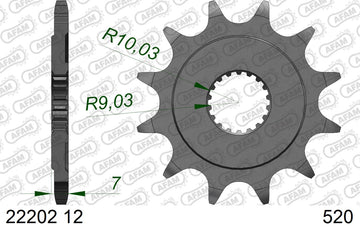 Suzuki PE175 1983-1984 - AFAM Standard Chain & Alu Sprocket Kit, 520 (OE Pitch) - 01518752B - P3 Tuning
