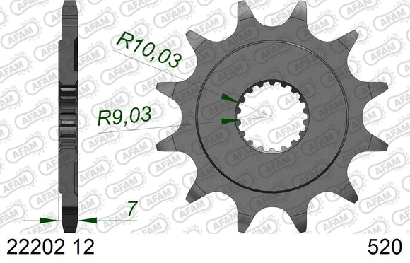 Suzuki PE175 1983-1984 - AFAM Standard Chain & Alu Sprocket Kit, 520 (OE Pitch) - 01518752B - P3 Tuning