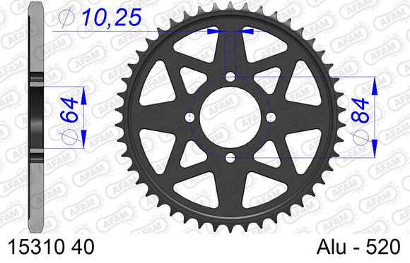 Suzuki LTZ400 ATV 2003-2008 - AFAM Xs-Ring Reinforced Plus Chain & Alu Sprocket Kit, 520 (OE Pitch) - 01543901 - P3 Tuning
