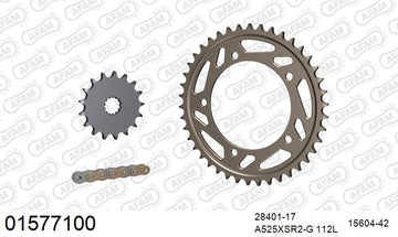 Suzuki GSR750 2016-2017 - AFAM XS-ring super reinforced Chain & Alu Sprocket Kit, 525 (OE Pitch) - 01577100 - P3 Tuning