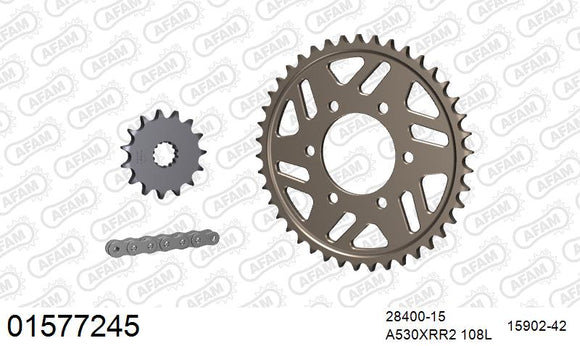 Suzuki GSX-R750 1994-1995 - AFAM XS-ring Extra Reinforced Chain & Alu Sprocket Kit, 530 (OE Pitch) - 01577245 - P3 Tuning