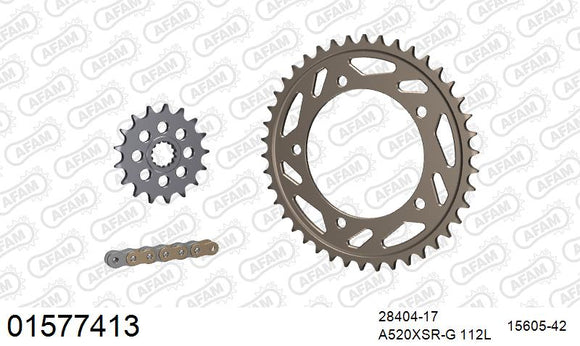 Suzuki GSR750 2012-2016 - AFAM XS-ring super reinforced Chain & Alu Sprocket Kit, 520 conversion - 01577413 - P3 Tuning