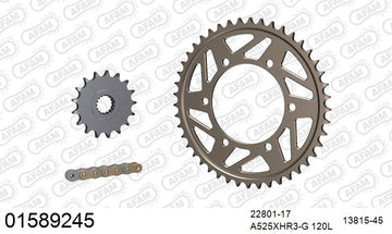 Suzuki GSX-R1000 2017-2022 - AFAM XS-ring Hyper reinforced Chain & Alu Sprocket Kit, 525 (OE Pitch) - 01589245 - P3 Tuning
