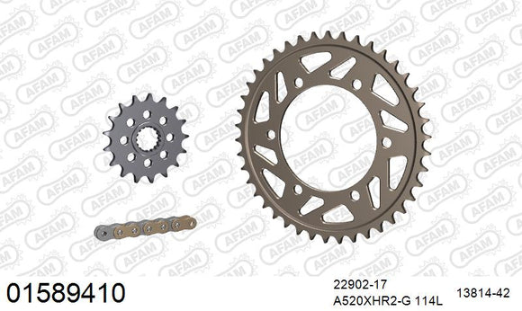 Suzuki GSX-R1000 2009-2011 - AFAM XS-ring Hyper reinforced Chain & Alu Sprocket Kit, 520 conversion - 01589410 - P3 Tuning