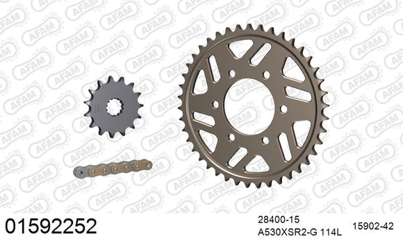 Suzuki GSX-R1100 1993-1994 - AFAM XS-ring super reinforced Chain & Alu Sprocket Kit, 530 (OE Pitch) - 01592252 - P3 Tuning