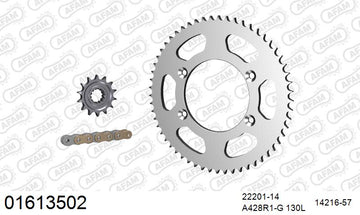 Kawasaki KLX125 2004-2006 - AFAM Reinforced Chain & Steel Sprocket Kit, 428 (OE Pitch) - 01613502 - P3 Tuning