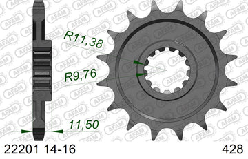 Kawasaki KLX125 2004-2006 - AFAM Standard Chain & Steel Sprocket Kit, 428 (OE Pitch) - 01613502B - P3 Tuning