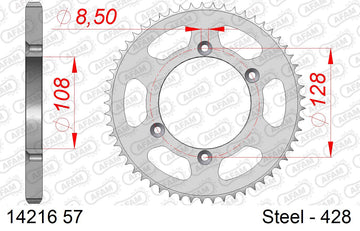 Kawasaki KLX125 2004-2006 - AFAM Standard Chain & Steel Sprocket Kit, 428 (OE Pitch) - 01613502B - P3 Tuning