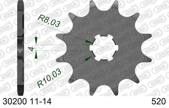 Kawasaki KDX200 1983 - AFAM Xs-Ring Reinforced Plus Chain & Steel Sprocket Kit, 520 conversion - 01621750 - P3 Tuning