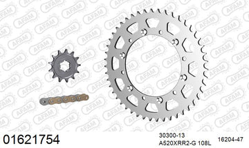 Kawasaki KDX200 2000-2006 - AFAM Xs-Ring Reinforced Plus Chain & Steel Sprocket Kit, 520 (OE Pitch) - 01621754 - P3 Tuning
