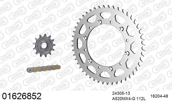 Kawasaki KX250F 2006-2007 - AFAM MX Racing GP Chain & Steel Sprocket Kit, 520 (OE Pitch) - 01626852 - P3 Tuning