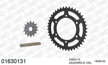 Kawasaki Ninja 300 R 2014-2017 - AFAM Xs-Ring Reinforced Plus Chain & Steel Sprocket Kit, 520 (OE Pitch) - 01630131 - P3 Tuning