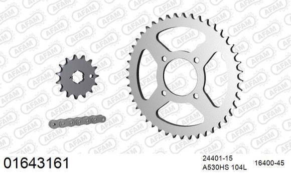 Kawasaki Z440 LTD 1980-1981 - AFAM Reinforced Chain & Steel Sprocket Kit, 530 (OE Pitch) - 01643161 - P3 Tuning