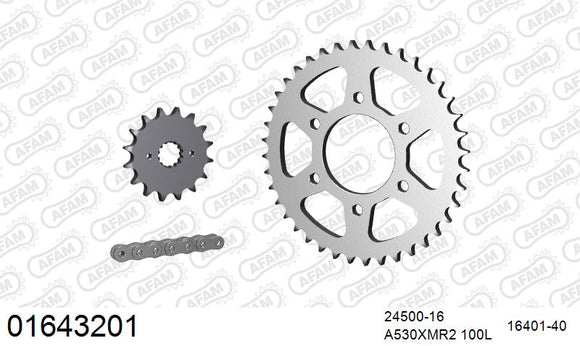 Kawasaki Z550 GP 1980-1982 - AFAM XS-ring Extra Reinforced Chain & Steel Sprocket Kit, 530 (OE Pitch) - 01643201 - P3 Tuning