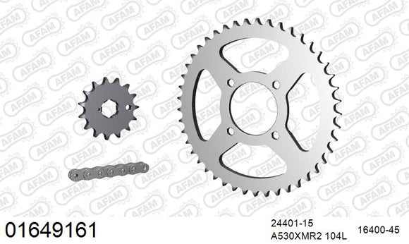 Kawasaki Z440 LTD 1980-1981 - AFAM XS-ring Extra Reinforced Chain & Steel Sprocket Kit, 530 (OE Pitch) - 01649161 - P3 Tuning